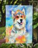 Alaskan Malamute Hippie Dawg Garden Flag Mailbox Flag Decorative Yard Flag Banner Outside Patio Artwork Yard Flower Beds, Garden Size, Multicolor