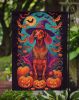 Dachshund Witchy Halloween Garden Flag Mailbox Flag Decorative Yard Flag Banner Outside Patio Artwork Yard Flower Beds, Garden Size, Multicolor