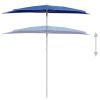 Garden Half Parasol with Pole 70.9"x35.4" Azure Blue - Blue