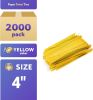 Pack of 2000 Yellow Paper Twist Ties 4' Long and 3/16' Yellow Twist Ties for Plastic Trash Bread Bags Paper Coated Ties Multi Function Strong Wire Tie