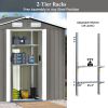 TOPMAX Patio 6ft x4ft Bike Shed Garden Shed, Metal Storage Shed with Adjustable Shelf and Lockable Door, Tool Cabinet with Vents and Foundation for Ba