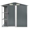 Garden Shed with Rack Gray 80.7"x51.2"x72" Iron - Grey