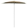 Garden Half Parasol with Pole 70.9"x35.4" Taupe - Taupe