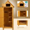 30.3"L X 21.3"W X 70.5"H Outdoor Storage Cabinet Tool Shed Wooden Garden Shed Natural - as Pic