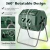 Tumbling Compost Bin Outdoor 360¬∞ Rotatable Tumbling Composter - Green - Garden Supplies