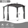 Patio Pergola 9 x 11ft Arched Gazebo with Waterproof Sun Shade Shelter Awning Steel Frame Grape Gazebo for Garden Backyard -Grey - as Pic