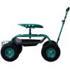 Rolling Garden Scooter Garden Cart Seat with Wheels and Tool Tray, 360 Swivel Seat,Green - as Pic