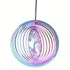 1pc Colorful Tree Of Life Wind Chime Spinner Laser Cut 3D Stainless Steel Sequins Garden Reflective Pendant Bird Scare Repeller, 3.94inch - Flower - 1