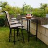 MEOOEM Outdoor Bar Table 45'' Patio Table Pub Height Dining Table with Waterproof Top for Hot Tub - 45inch