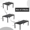 MEOOEM Patio Dining Table Extendable Dining Table 47"- 79" Adjustable Indoor Outdoor Furniture Rectangle Table for 4-8 Person Outdoor Metal Steel Back