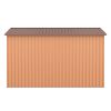 9.1' x 10.5' Outdoor Metal Storage Shed, Garden Tool Shed Storage House with Double Sliding Doors and 4 Vents for Backyard, Patio, Lawn, coffee - As P