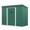 4.2 x 9.1 Ft Outdoor Storage Shed, Metal Tool Shed with Lockable Doors Vents, Utility Garden Shed for Patio Lawn Backyard, Green - as Pic