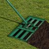 Outdoor Lawn Leveling Rake for Garden & Golf Lawn & Farm - Green - 10 x 30 inch