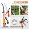 VEVOR Manual Pole Saw, 7.3-27 ft Extendable Tree Pruner, Sharp Steel Blade and Scissors High Branches Trimming, Branch Trimmer with Lightweight 8 Fibe