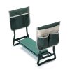 Outdoor 2-in-1 Garden Stool and Kneeler, Garden Bench with Tool Bags, Kneeling Pad, Gift for Parent, Portable, Green - as Pic