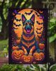 German Shepherd Witchy Halloween Garden Flag Mailbox Flag Decorative Yard Flag Banner Outside Patio Artwork Yard Flower Beds, Garden Size, Multicolor