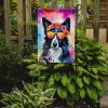 Border Collie Hippie Dawg Garden Flag Mailbox Flag Decorative Yard Flag Banner Outside Patio Artwork Yard Flower Beds, Garden Size, Multicolor