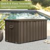 160 Gallon Outdoor Storage Deck Box Waterproof, Large Patio Storage Bin for Outside Cushions, Throw Pillows, Garden Tools, Lockable (Dark Brown) - as