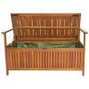 Wooden Outdoor Storage Bench Large Deck Box, Entryway Storage Bench with Inner Waterproof Dustproof Lining for Patio Garden Balcony Yard, Natural Wood