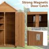 39.56"L x 22.04"W x 68.89"H Outdoor Storage Cabinet Garden Wood Tool Shed Outside Wooden Closet with Shelves and Latch, Gray/Brown - Brown