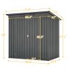 6 x 4 ft Outdoor Storage Shed, All Weather Tool Shed for Garden, Backyard, Lawn, Black - as Pic