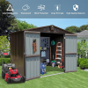 Outdoor Storage Shed 8.2' x 6.2', Metal Steel Utility Tool Shed Storage House with Double Lockable Doors & Air Vents for Backyard Patio Garden Lawn Br