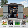 Outdoor Storage Shed 8.2' x 6.2', Metal Steel Utility Tool Shed Storage House with Double Lockable Doors & Air Vents for Backyard Patio Garden Lawn Br