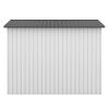 8' x 8' Outdoor Storage Shed, Metal Garden Shed with Double Sliding Doors, 4 Air Vents, Tool Storage House Shed for Yard, Patio, Lawn, White+Gray - As