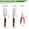 Garden Tool Set, 3PCS Sturdy Gardening Hand Tools Kit - Trowel/Shovel, Transplanter, Sharp Bypass Pruning Shears/Scissors/Clippers - as Pic