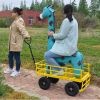 Tools cart Wagon Cart Garden cart trucks make it easier to transport firewood Yellow - as Pic