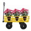 Tools cart Wagon Cart Garden cart trucks make it easier to transport firewood Yellow - as Pic