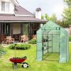 8 shelves Mini Walk In Greenhouse Outdoor Gardening Plant Green House - Green