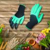 Gardening Gloves With Claws; Waterproof And Breathable Garden Gloves For Digging And Planting; Outdoor Tool Accessories - 1 Pair With 8claws