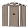 Patio 6ft x4ft Bike Shed Garden Shed; Metal Storage Shed with Adjustable Shelf and Lockable Door; Tool Cabinet with Vents and Foundation for Backyard;