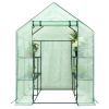 8 shelves Mini Walk In Greenhouse Outdoor Gardening Plant Green House - Green