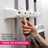 Mop And Broom Holder Garden Tool Organizer - White