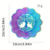 1pc Colorful Tree Of Life Wind Chime Spinner Laser Cut 3D Stainless Steel Sequins Garden Reflective Pendant Bird Scare Repeller, 3.94inch - Flower - 1