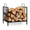 Indoor/Outdoor Small Firewood Rack with Handle - Black - 18 x 13 x 18 inch