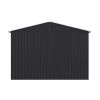 9.1' x 10.5' Outdoor Metal Storage Shed, Garden Tool Shed Storage House with Double Sliding Doors and 4 Vents for Backyard, Patio, Lawn, dark grey - A