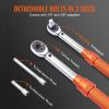 Mechanical Dual Range Scales Torque Wrench Kit with Adapters Extension Rod - As pic show - 20-200in.lb (2.26-22.6Nm)