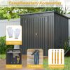 6 x 4 ft Outdoor Storage Shed, All Weather Tool Shed for Garden, Backyard, Lawn, Black - as Pic