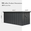 120 Gallon Outdoor Storage Deck Box Waterproof, Large Patio Storage Bin for Outside Cushions, Throw Pillows, Garden Tools, Lockable (Dark Gray) - as P