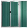 Garden Tool Shed Green 63.4"x35"x63.4" Galvanized Steel - Green