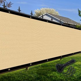 Artpuch Privacy Fence Screen Sand Customized Outdoor Mesh Panels for Backyard, Balcony,Patio,Construction Site with Zip Ties (Color: Sand, size: 8x253 ft)