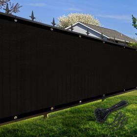 Artpuch Privacy Fence Screen Black Customized Outdoor Mesh Panels for Backyard, Balcony,Patio,Construction Site with Zip Ties (Color: Black, size: 4x172 ft)