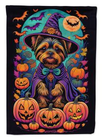 Yorkie Witchy Halloween Garden Flag Mailbox Flag Decorative Yard Flag Banner Outside Patio Artwork Yard Flower Beds, Garden Size, Multicolor (Default: Default)