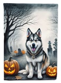 Alaskan Malamute Spooky Halloween Garden Flag Mailbox Flag Decorative Yard Flag Banner Outside Patio Artwork Yard Flower Beds, Garden Size, Multicolor (Default: Default)