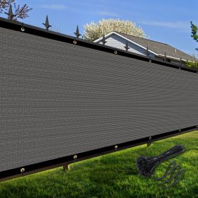 Artpuch Privacy Fence Screen Dark Grey Customized Outdoor Mesh Panels for Backyard, Balcony,Patio,Construction Site with Zip Ties (Color: Dark Grey, size: 3x229 ft)